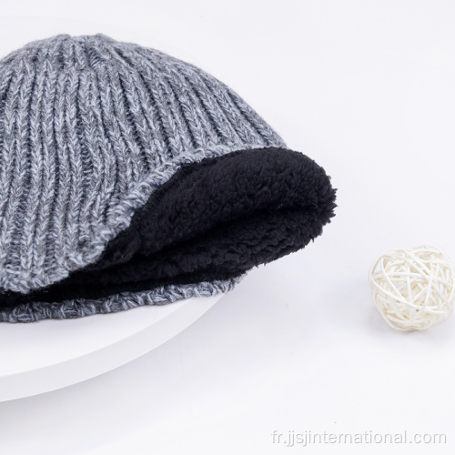 Chapeau de seau en tricot gris de haute qualité